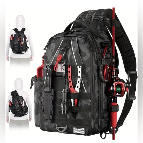 Ghostorn Fishing Backpack Black Camo NWOT - Picture 10 of 12